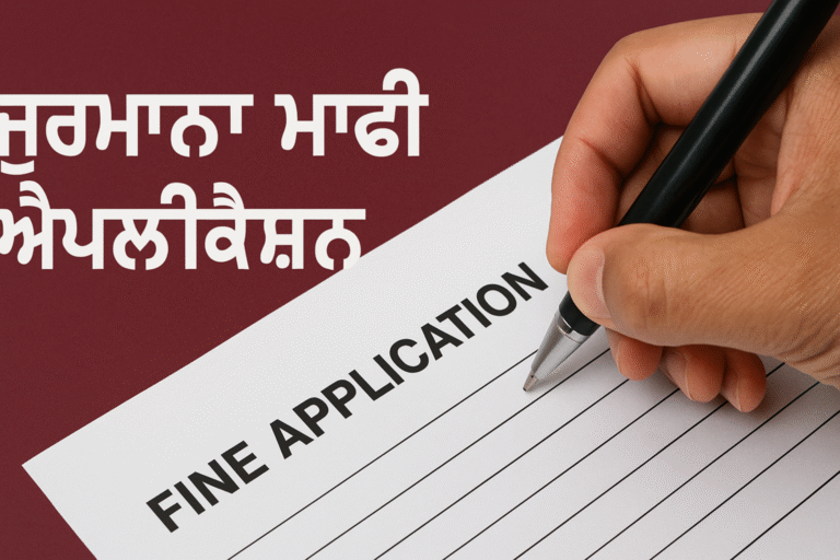 ਮੁੱਖ ਅਧਿਆਪਕ ਜੀ ਨੂੰ ਜੁਰਮਾਨਾ ਮੁਆਫ਼ੀ ਲਈ ਬਿਨੈ ਪੱਤਰ | Jurmana Mafi Application in Punjabi