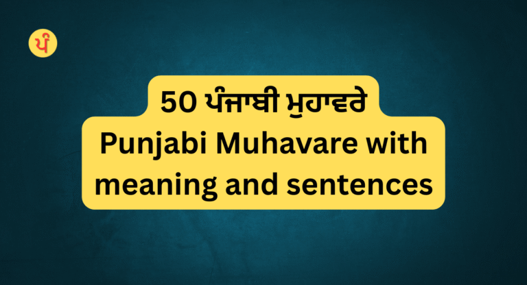 50 ਪੰਜਾਬੀ ਮੁਹਾਵਰੇ ਮਤਲਬਾਂ ਅਤੇ ਵਾਕਾਂ ਨਾਲ । 50 Punjabi Muhavare with meaning and sentences
